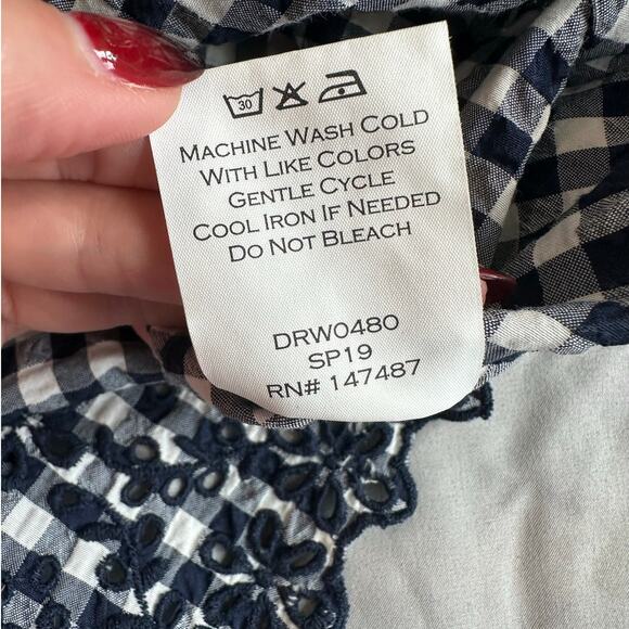 Draper James, Navy/White, Gingham, Lined, Mini Tank Dress- 0/2(Altered) - Picture 5 of 9